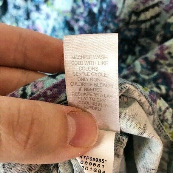 PureJill (J. Jill) Women's Medium Peacock Faux Wrap Half Sleeved Tunic Blouse - Picture 5 of 7